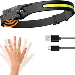 Rechargeable LED Headlamp, Headlamp Flashlight Wide Beam, Lightweight (1 Pack)